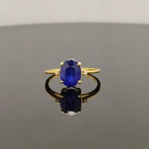 2.00 Ct Natural Sapphire & Diamond 14k Gold Ring